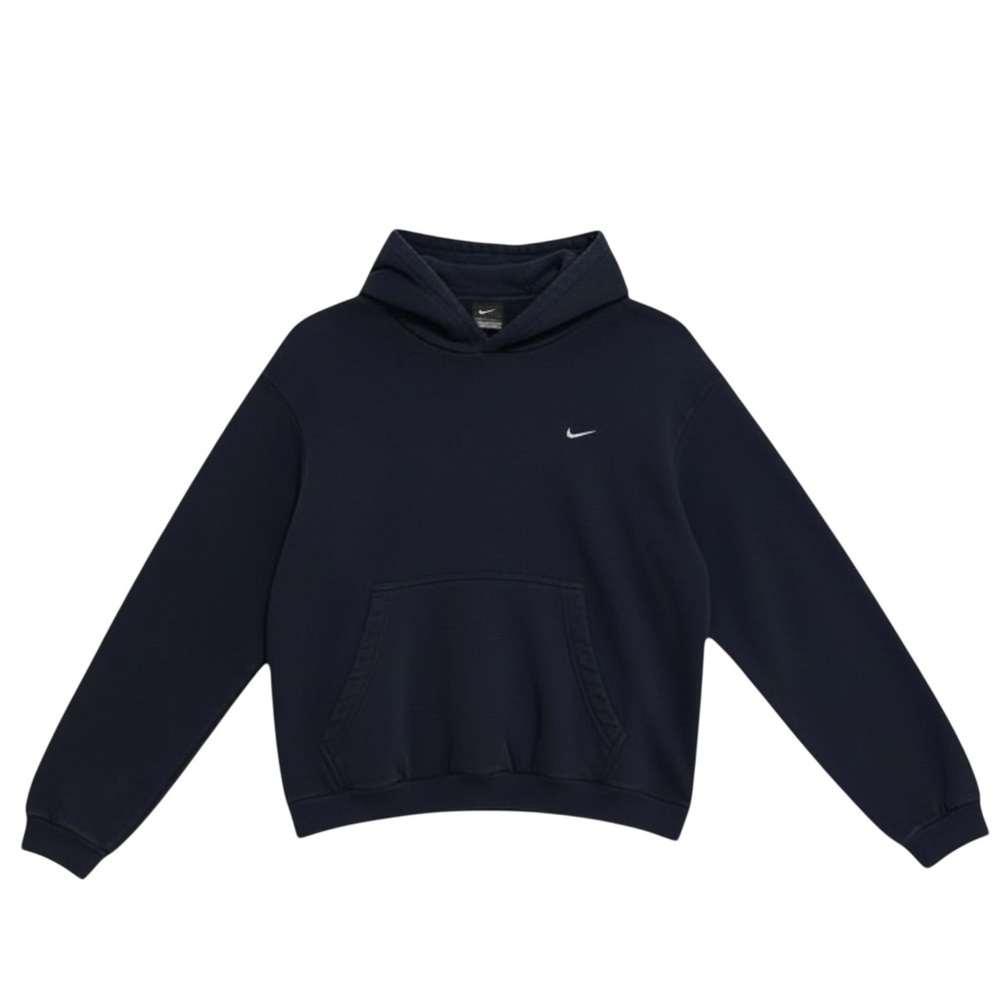 Nike Navy Blue Pullover Hoodie with Small Swoosh